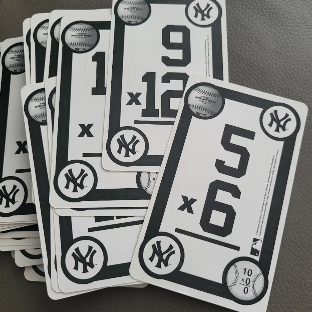 MultiplicationMajor League Baseball New York Yankees 48‎ Flash Card Math
